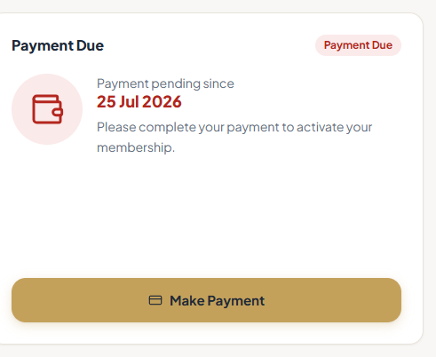The payment panel on your dashboard.