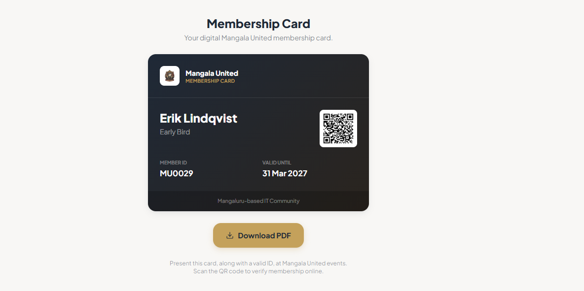 Your membership card.